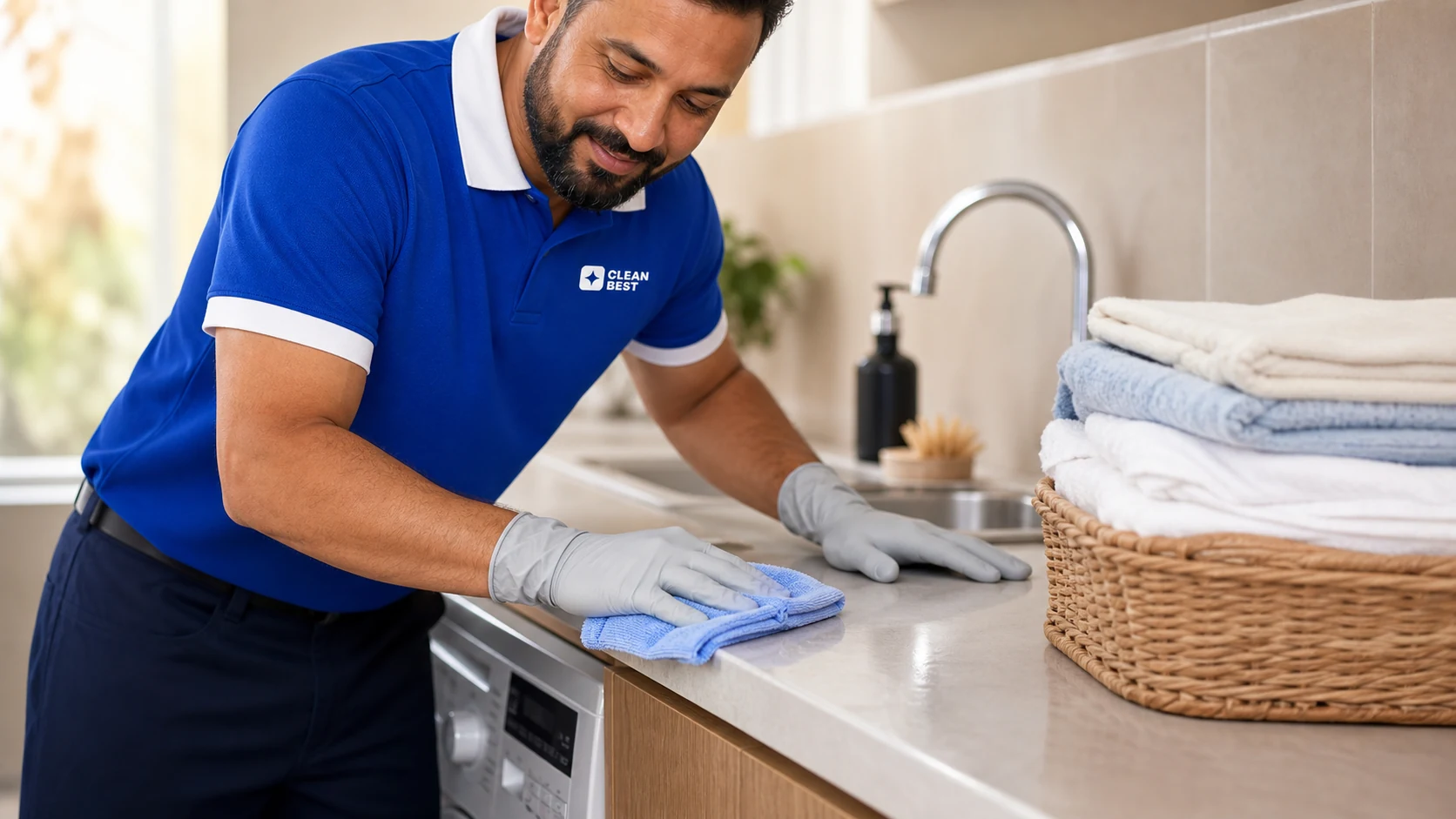Clean Best cleaner working through the kitchen of a home in Matraville NSW